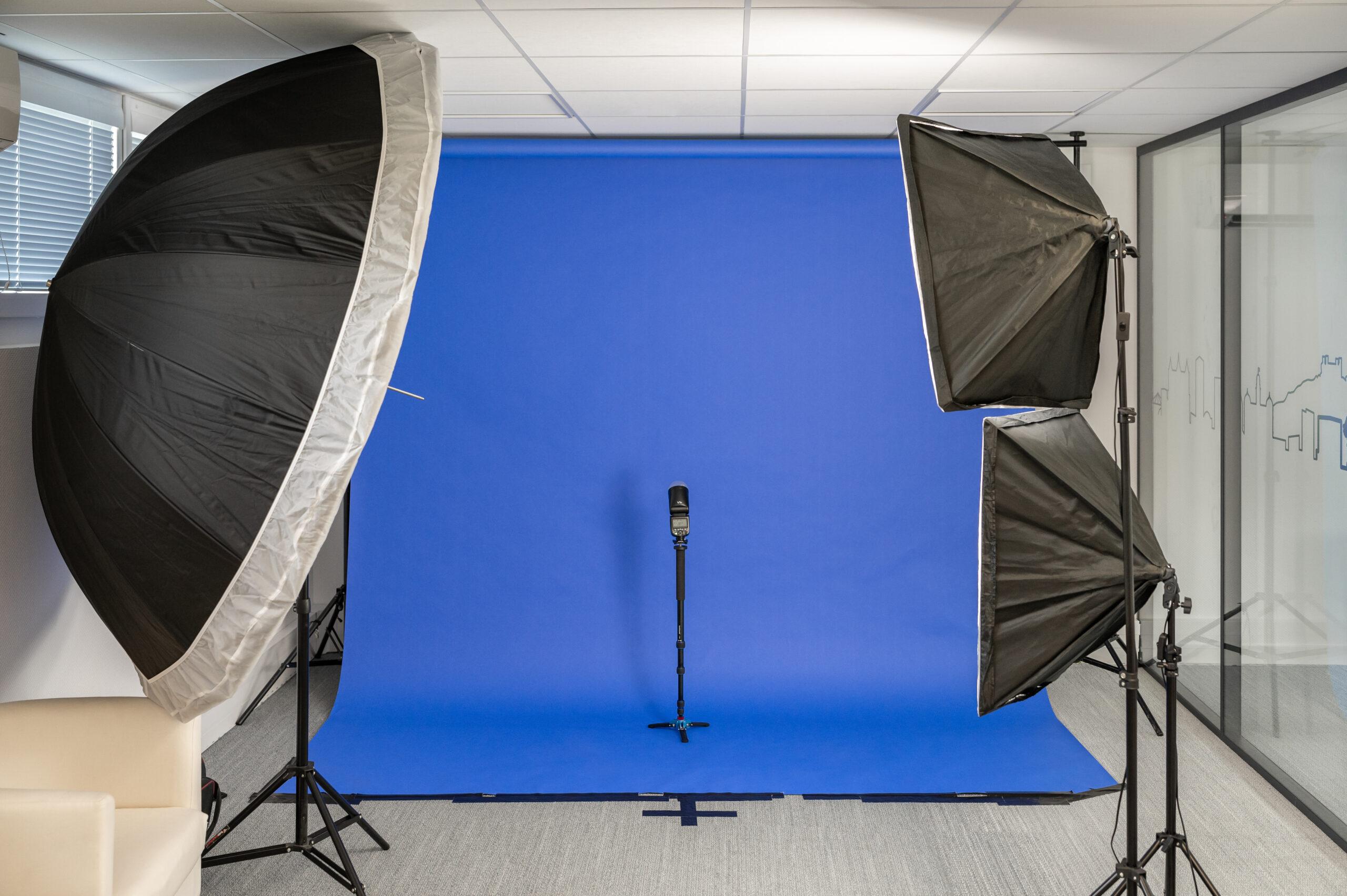 studio photo installé pour réaliser des portraits collaborateurs