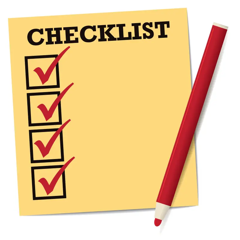 check liste des choses à faire